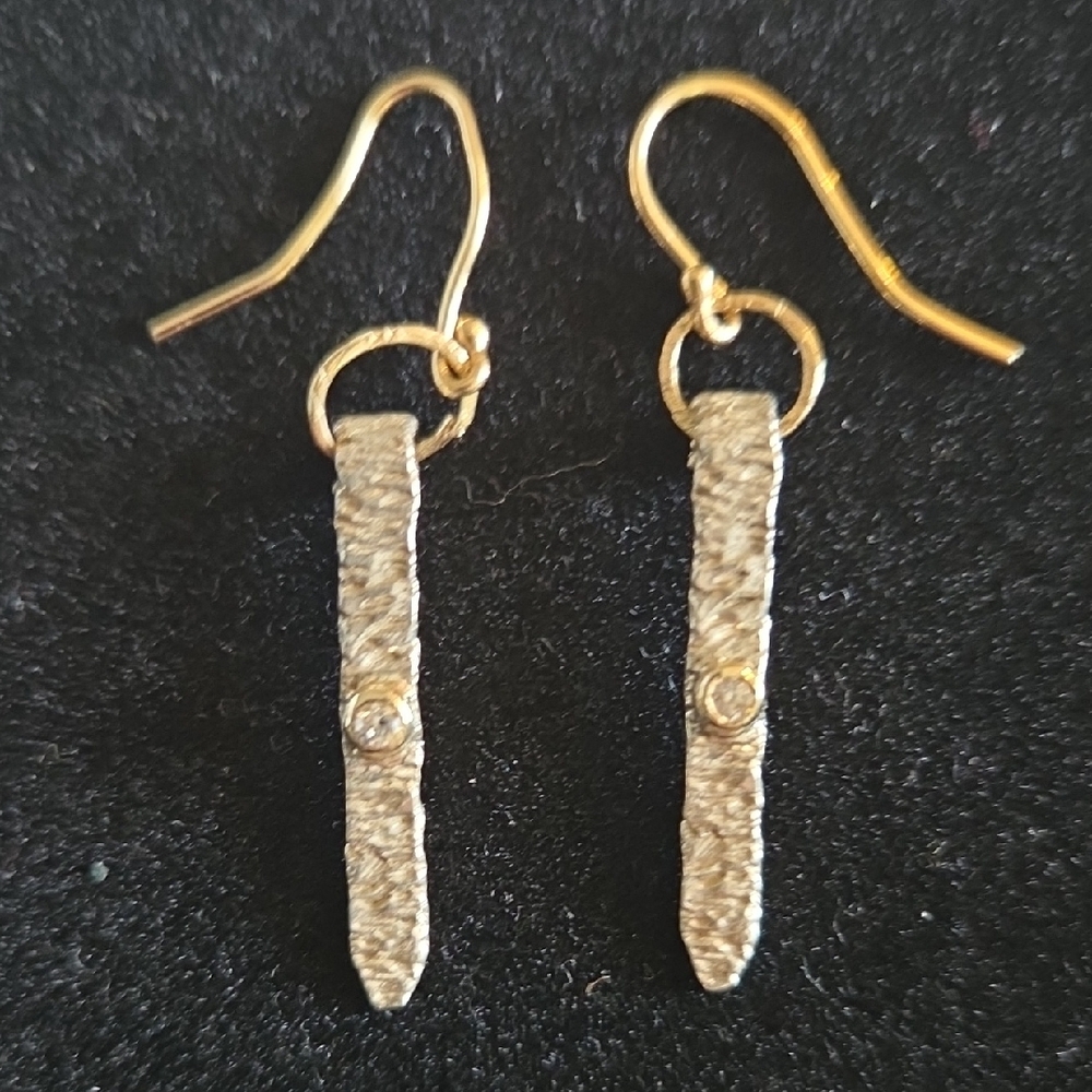 Hammered Silver Dangle Earrings